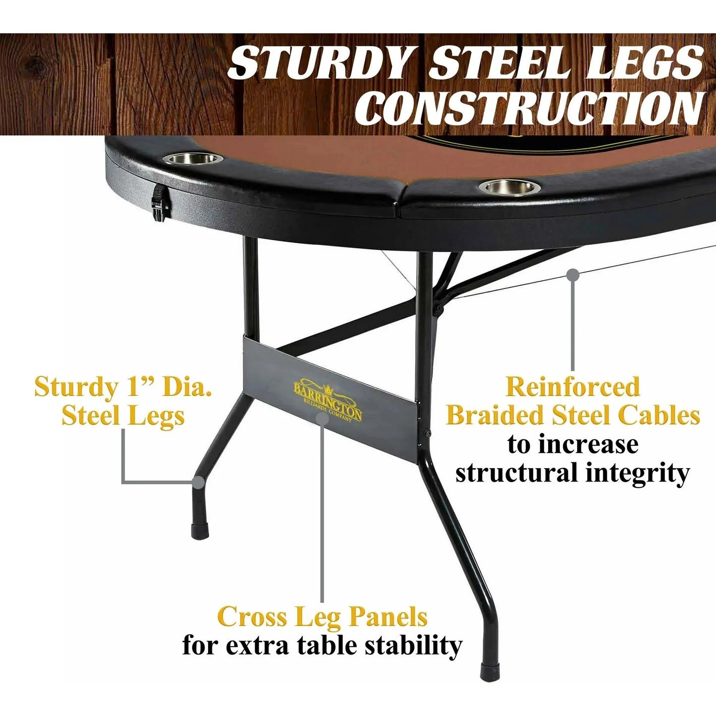 10-Player Poker Table, No Assembly Required, by Barrington Billiards Company