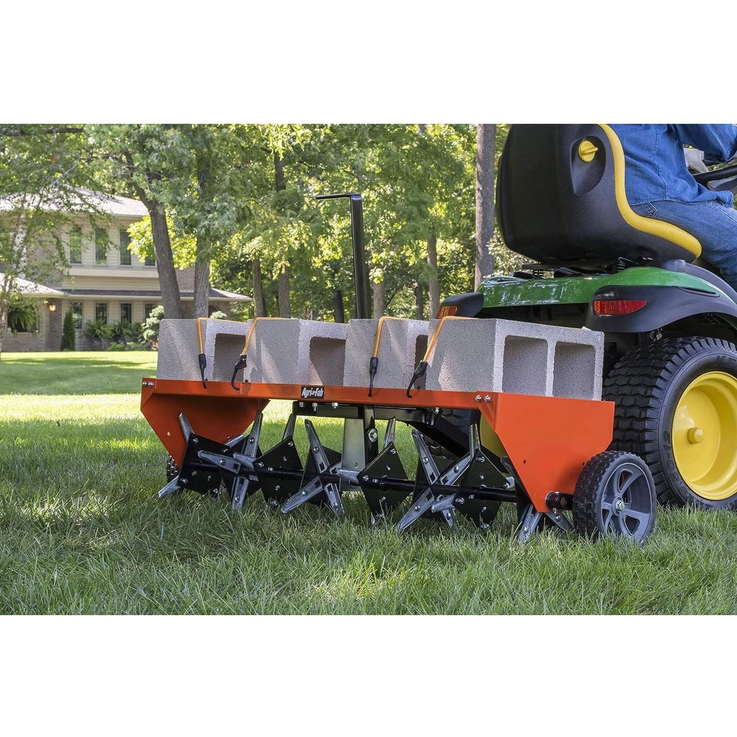 Agri-Fab 45-0299 48" Tow Behind Lawn Plug Aerator with Universal Hitch; Designed to Pull Behind Lawn & Garden Tractors