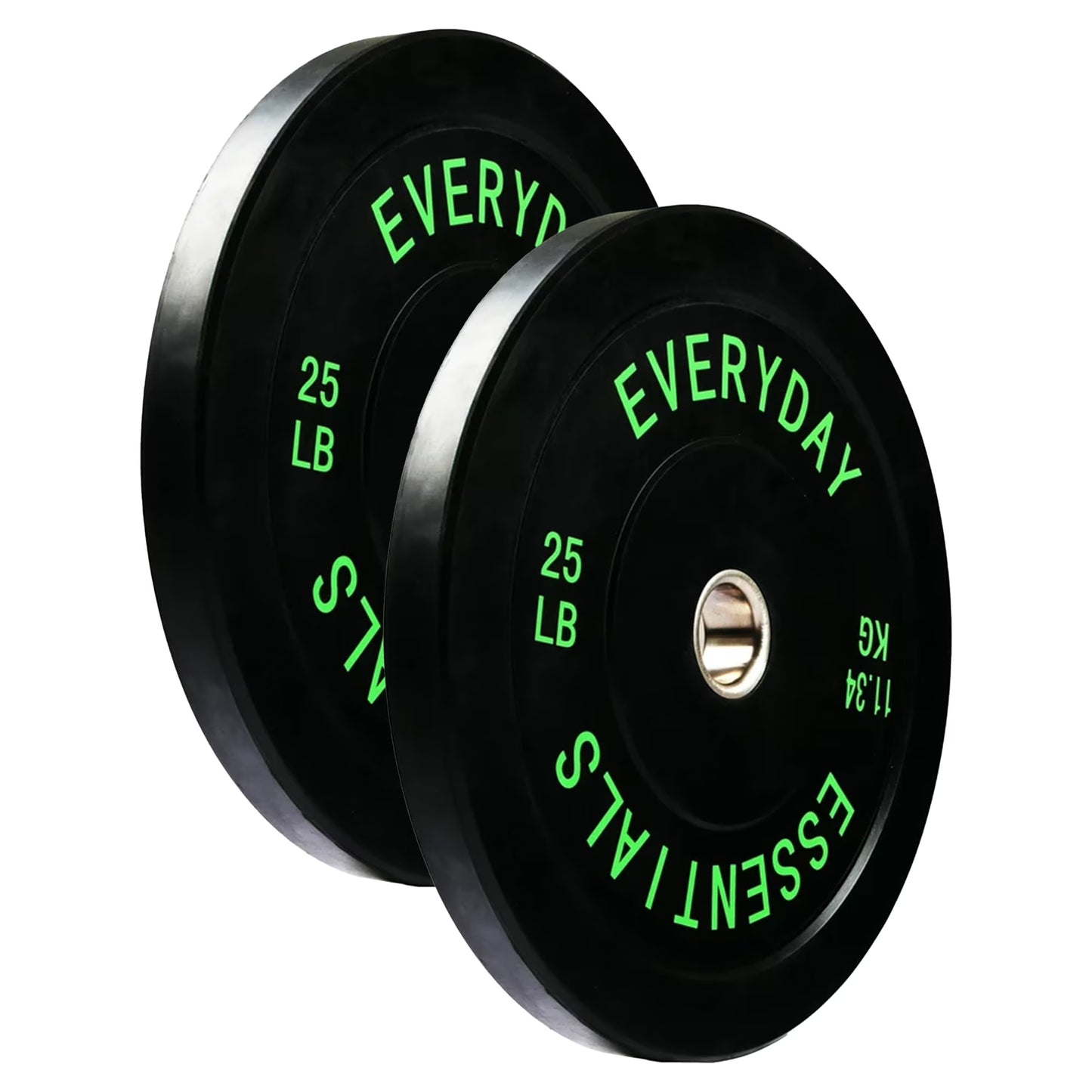 BalanceFrom 50 lb Olympic Rubber Bumper Weight Plate Set with 2” Steel Hub Inserts