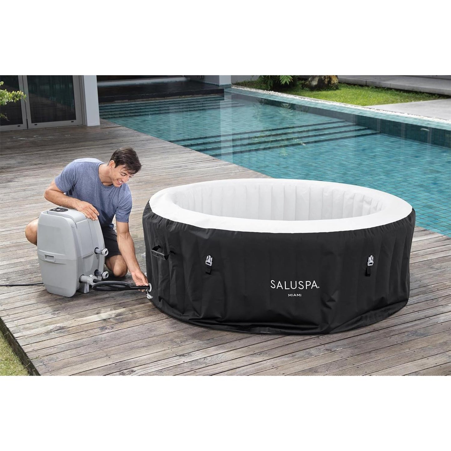 Bestway SaluSpa Miami EnergySense AirJet Inflatable Hot Tub Spa (71" x 26")