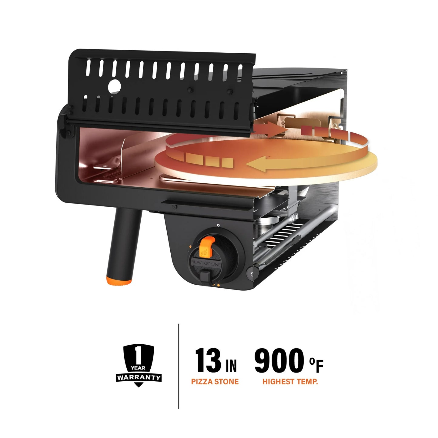 Blackstone Outdoor Tabletop Propane Pizza Oven with 13” Rotating Pizza Stone