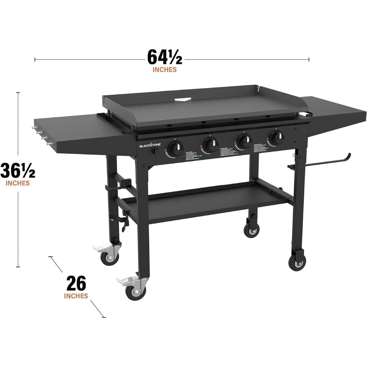 Blackstone 1554 36” Omnivore Griddle with Folding Side Shelves, Powder Coated Steel, Black