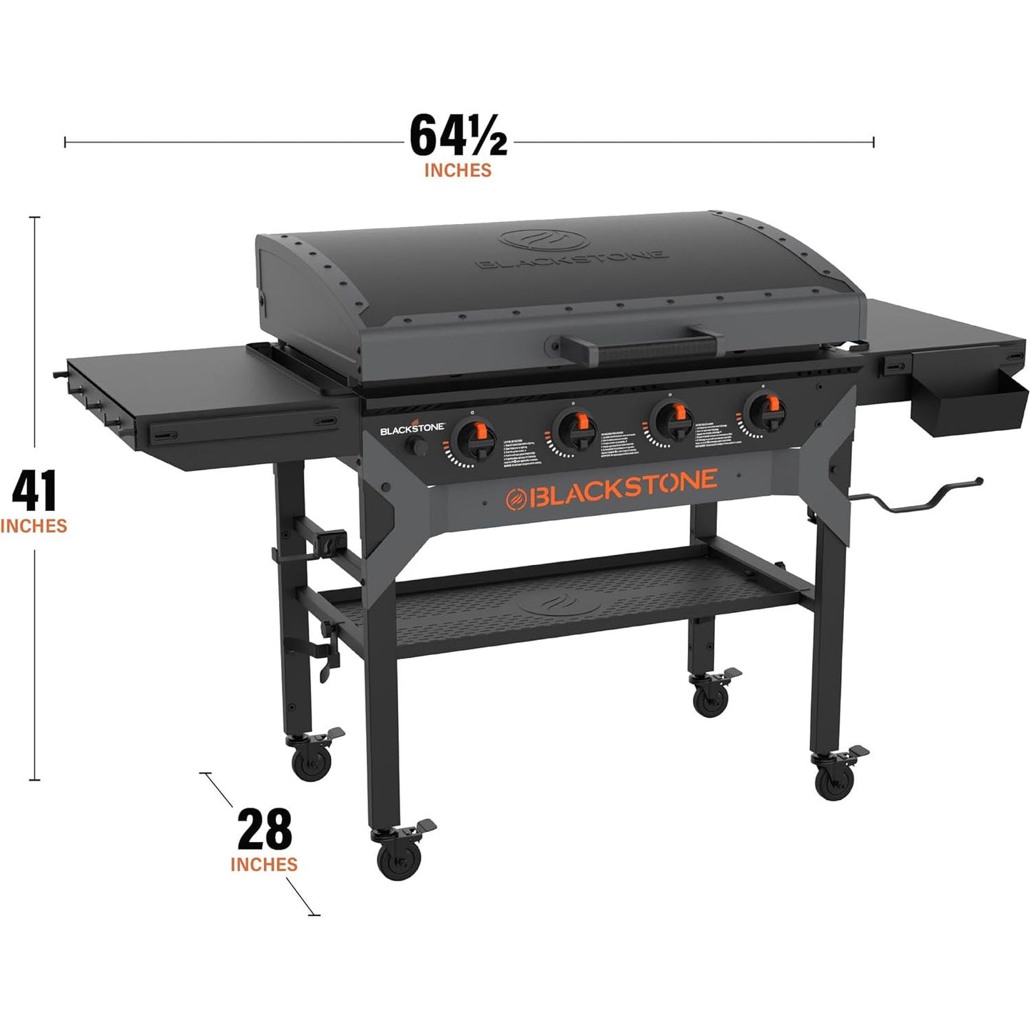 Blackstone Iron Forged 4 Burner Liquid Propane Outdoor Griddle with Hood Black