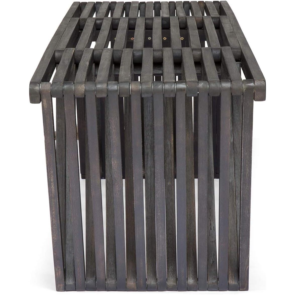 Christopher Knight Home Esme Outdoor Acacia Wood Bench, Dark Gray Finish