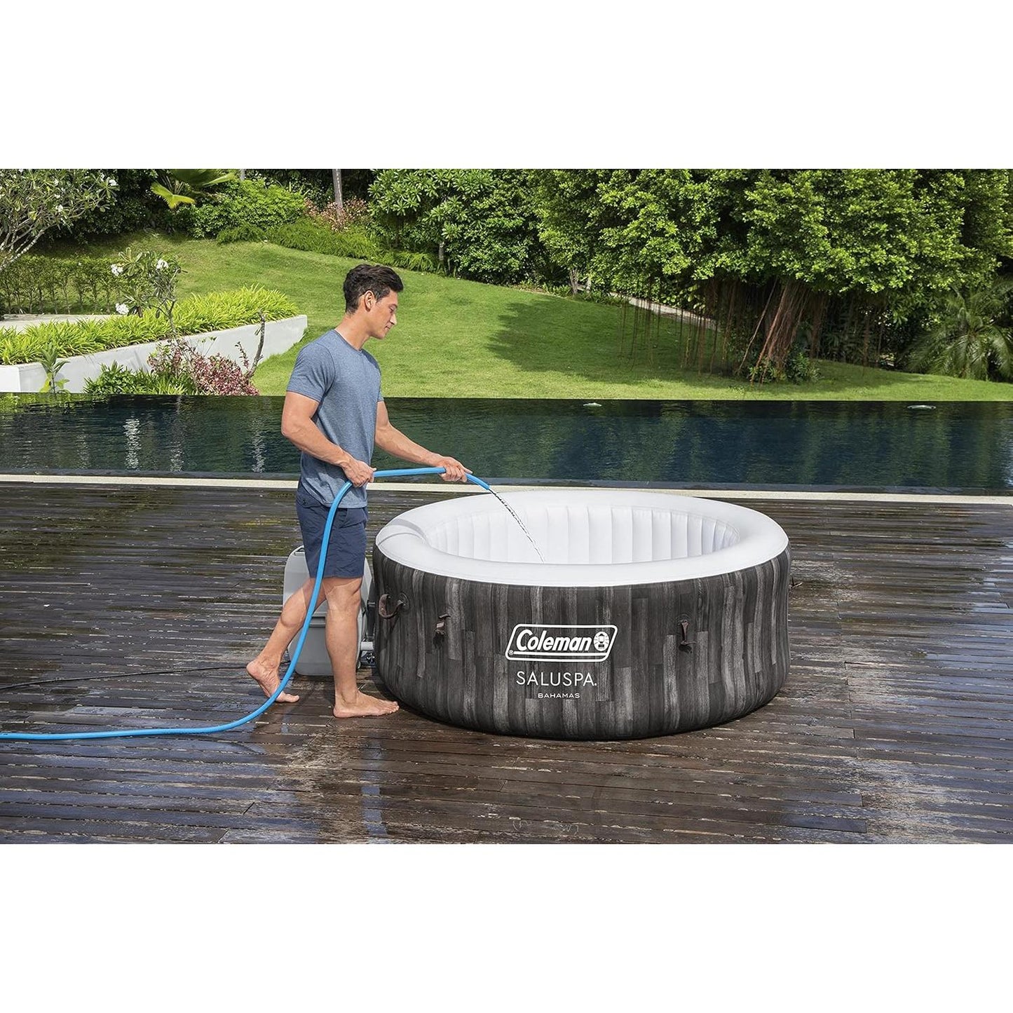 Coleman 90455 SaluSpa Bahamas 71-Inch x 26-Inch 4 Person Outdoor Portable Hot Tub Spa