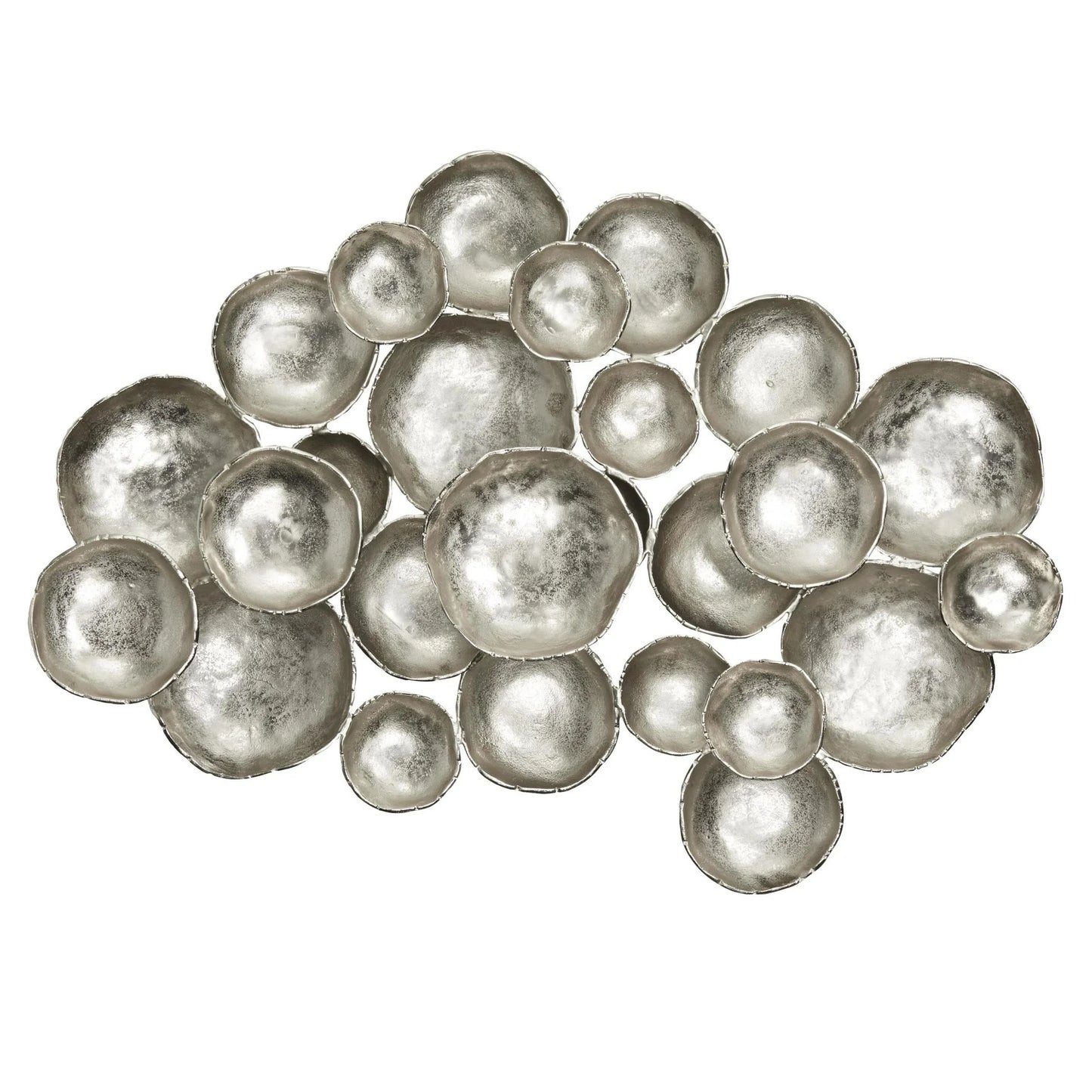 DecMode Silver Aluminum Metal Plate Wall Decor with Uneven Edges
