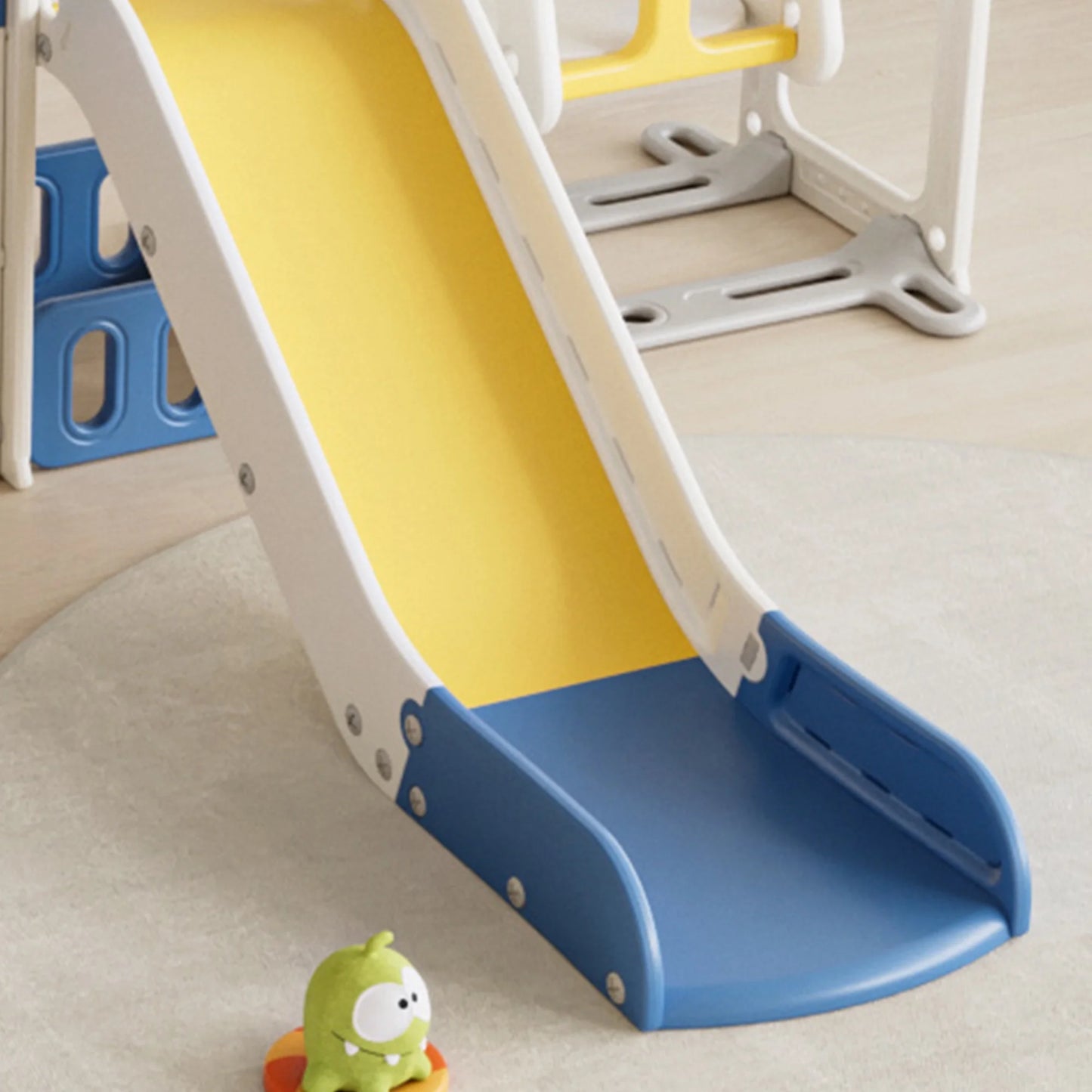EUROCO 11 in 1 Toddler Slide Playset with Basketball Hoop Swing set Climber and Storage