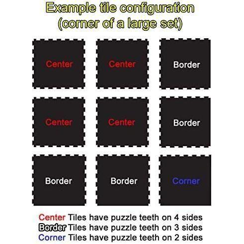 American Floor Mats Fit-Lock 3/8 Inch Heavy Duty Rubber Flooring - Interlocking Rubber Tiles (24" x 24" Tile) 10% Blue 4' x 4' Set (4 Tiles Total) - Exercise Mats, Home Gym Sets