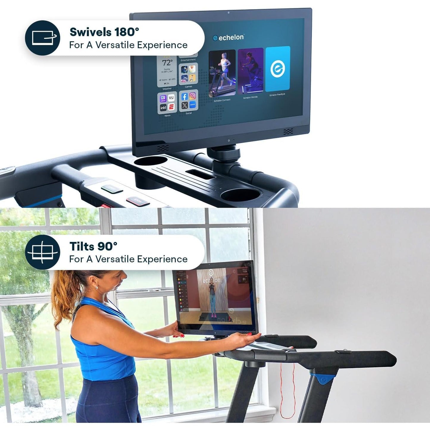 Echelon Stride 4S+ 22 Treadmill, 22" Touchscreen
