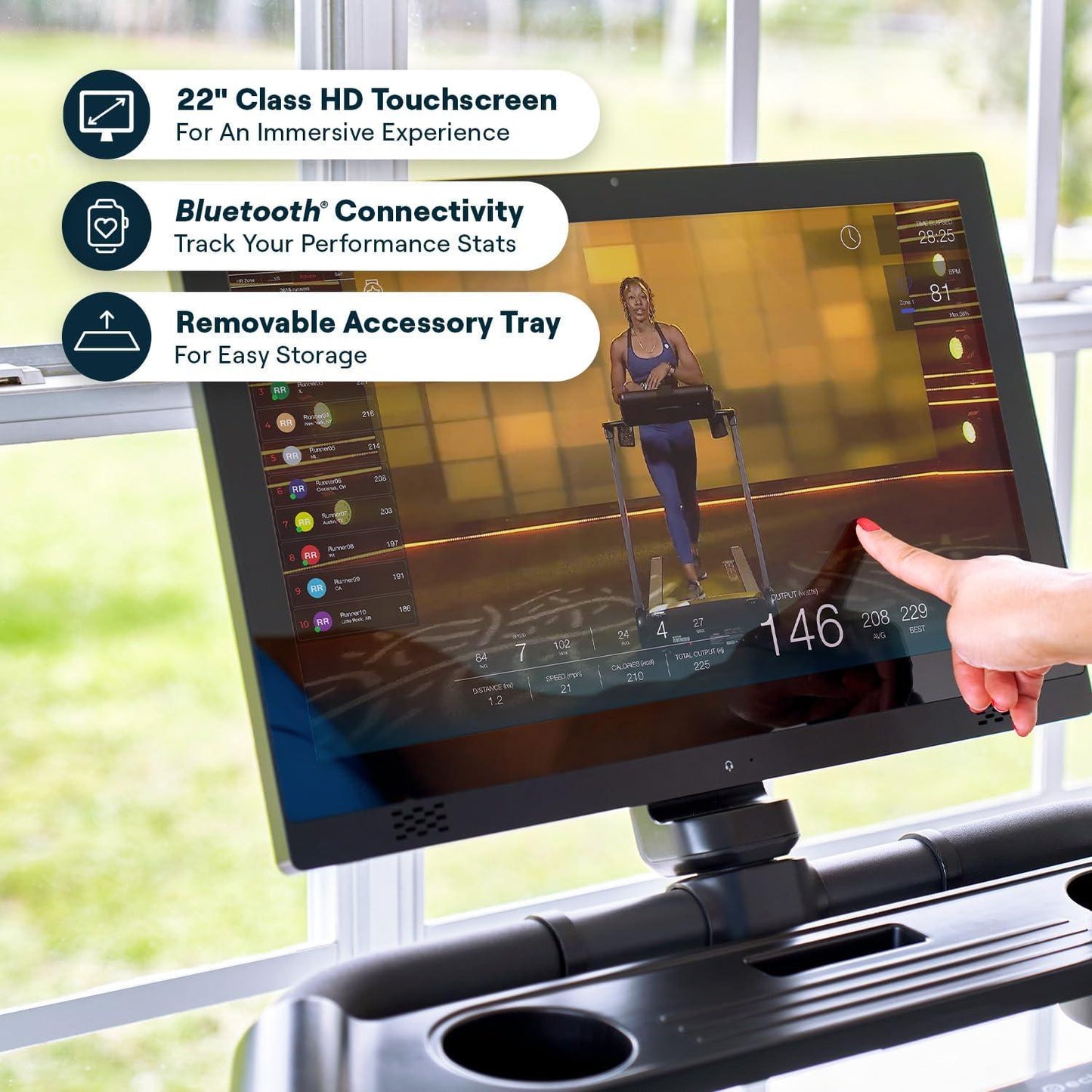 Echelon Stride 4S+ 22 Treadmill, 22" Touchscreen