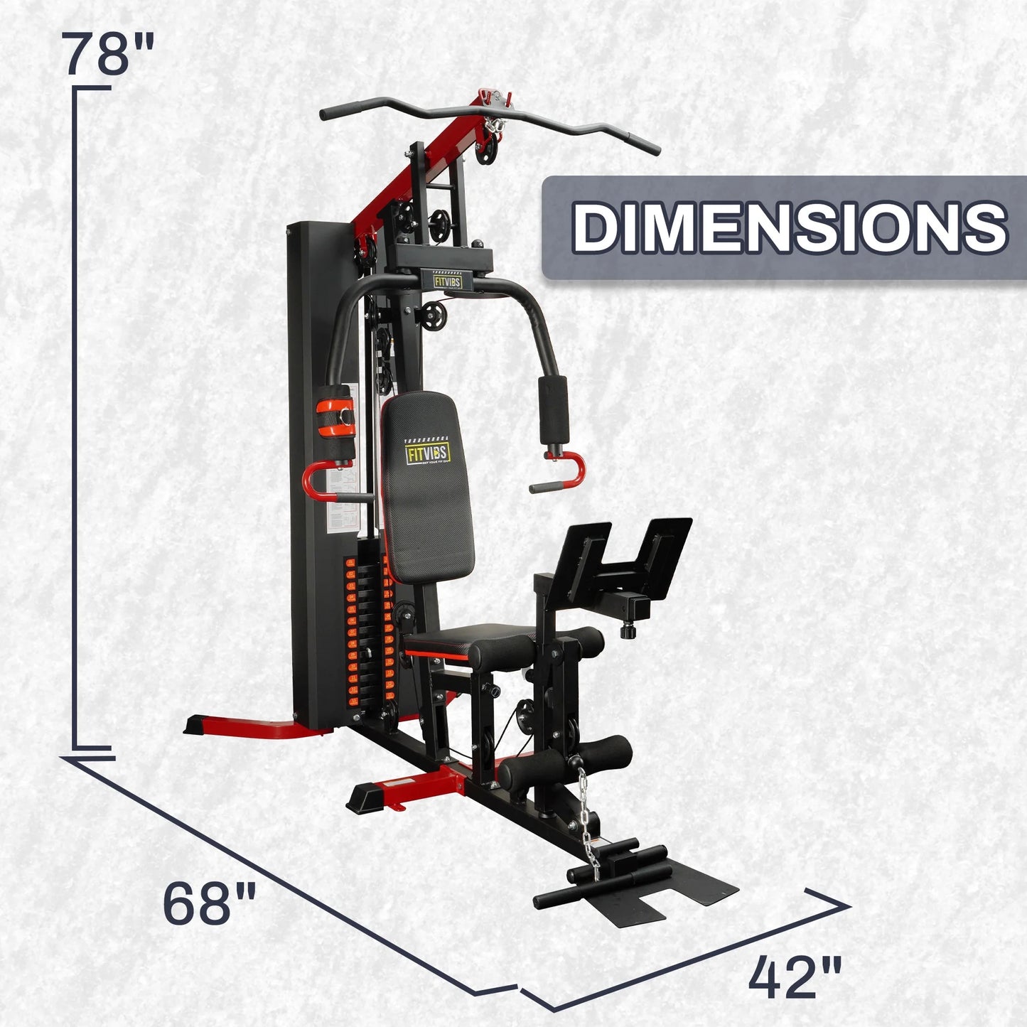 Fitvids LX770 Multifunctional Full Home Gym System Workout Station with 160 Lbs Weight Stack
