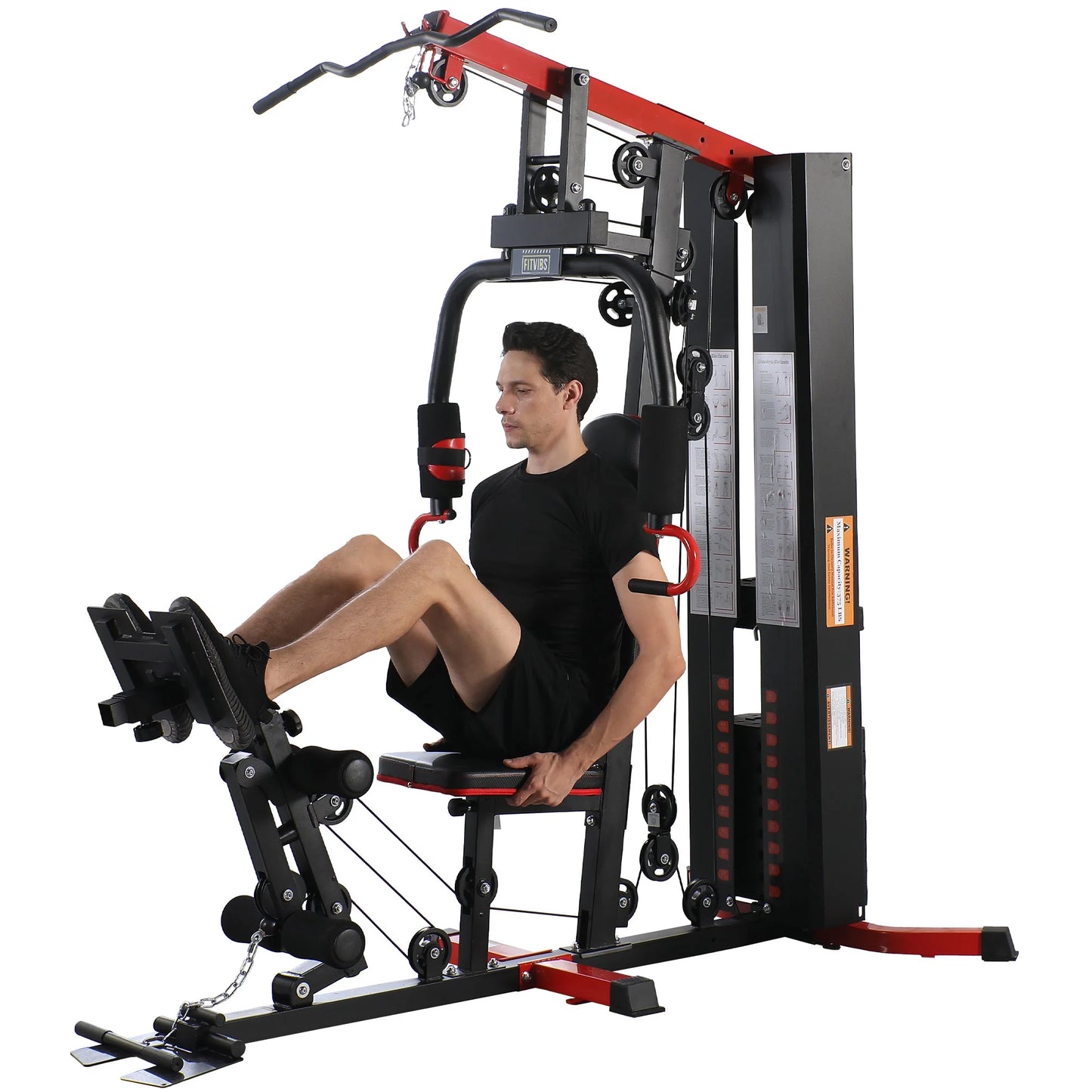 Fitvids LX770 Multifunctional Full Home Gym System Workout Station with 160 Lbs Weight Stack