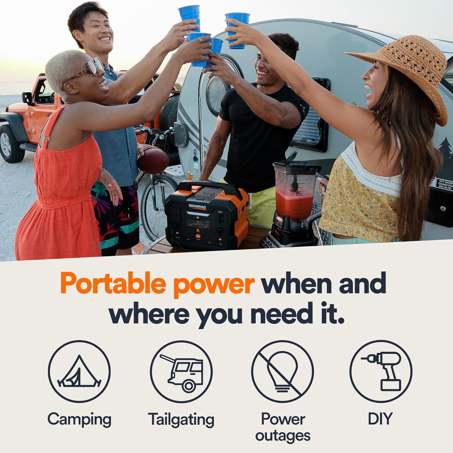Generac 1086Wh Portable Power Station with Lithium-Ion Battery