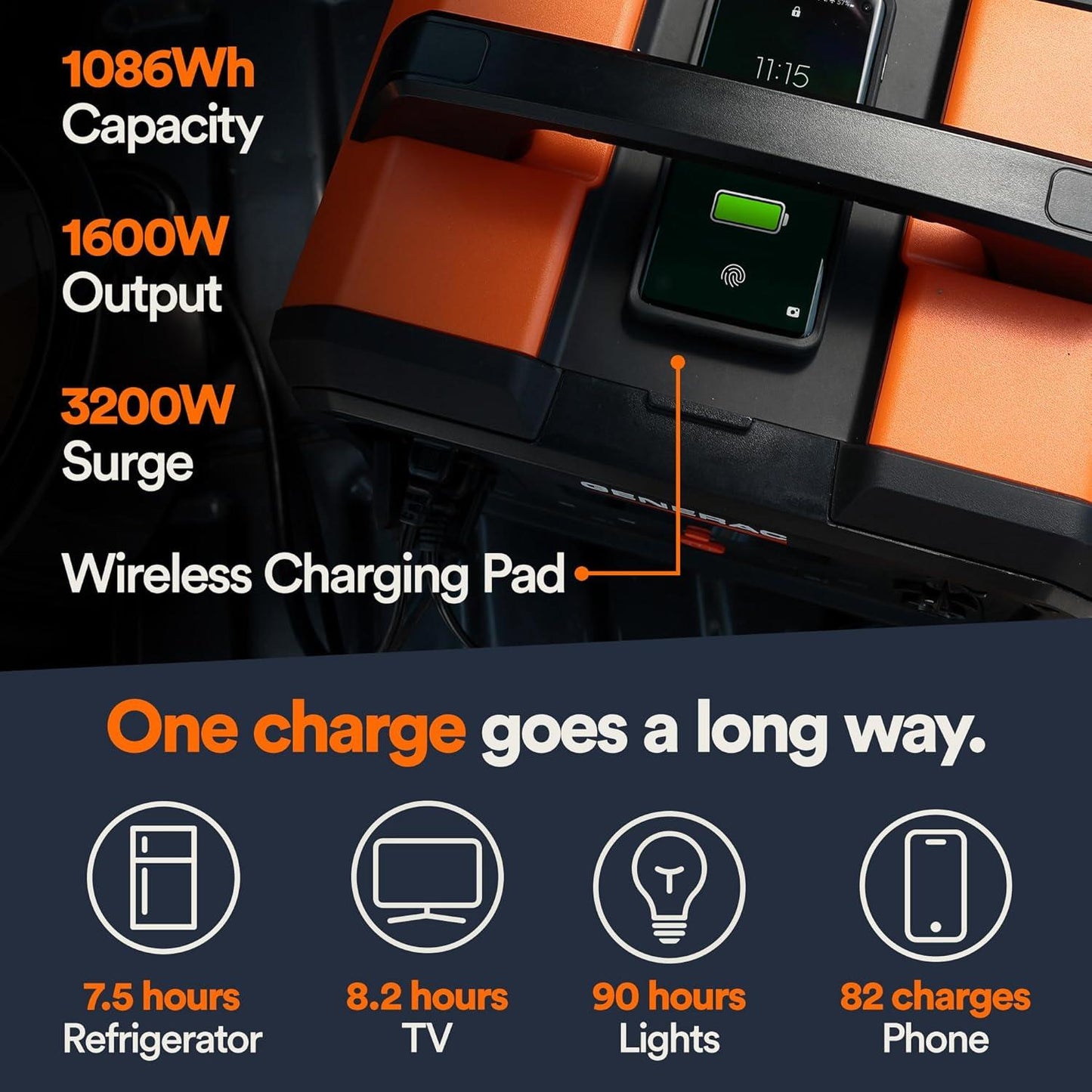 Generac 1086Wh Portable Power Station with Lithium-Ion Battery