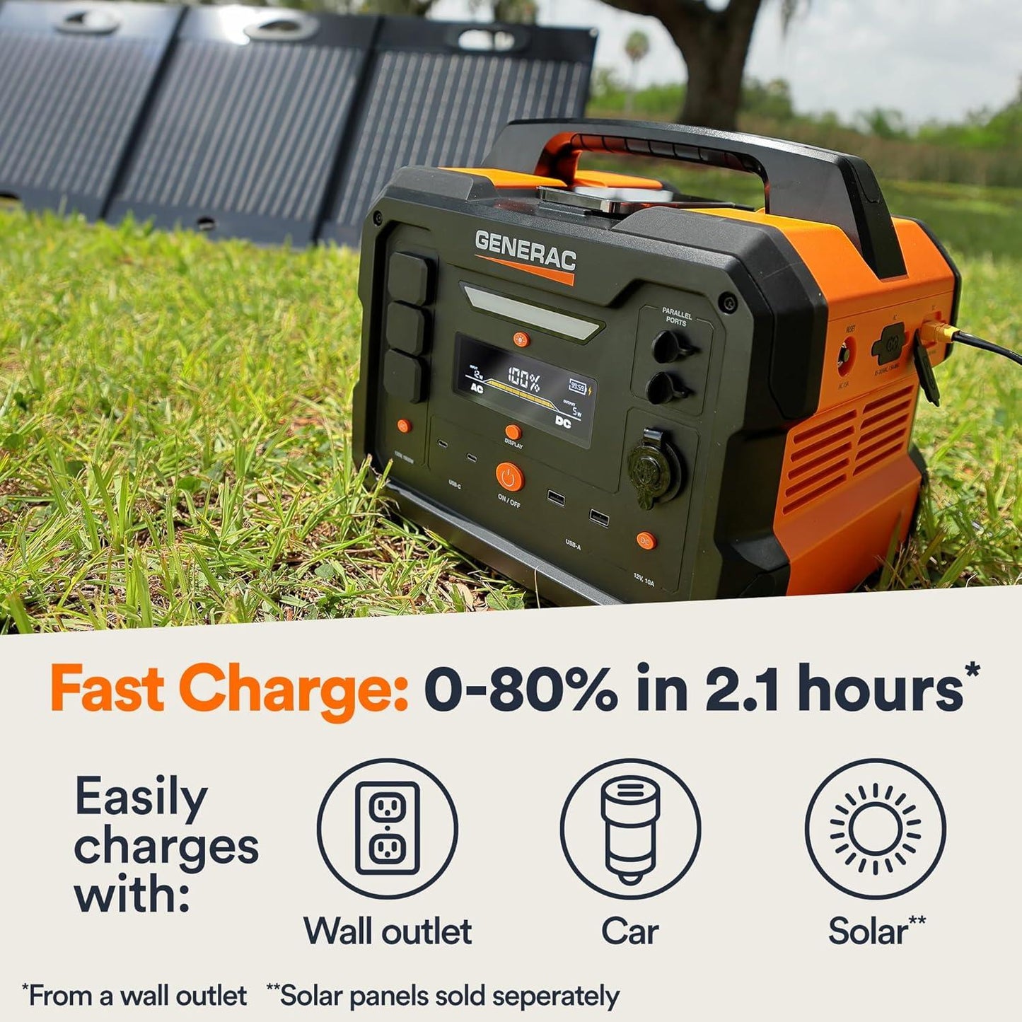 Generac 1086Wh Portable Power Station with Lithium-Ion Battery