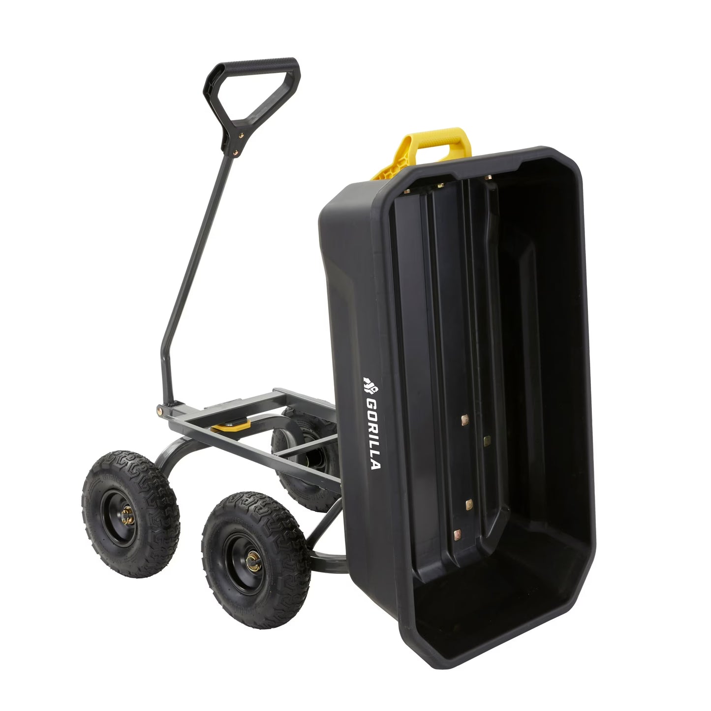 Gorilla Carts 4 Cu. ft. Poly Garden Dump Cart, 600 lbs. Capacity, 35 in. x 22 in. Bed, 10 in. Tires