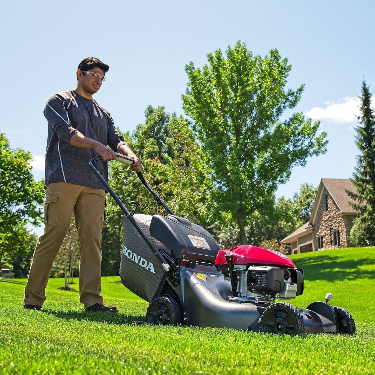 HONDA 21 in. 3-in-1 Variable Speed Gas Walk Behind Self-Propelled Lawn Mower with Auto Choke