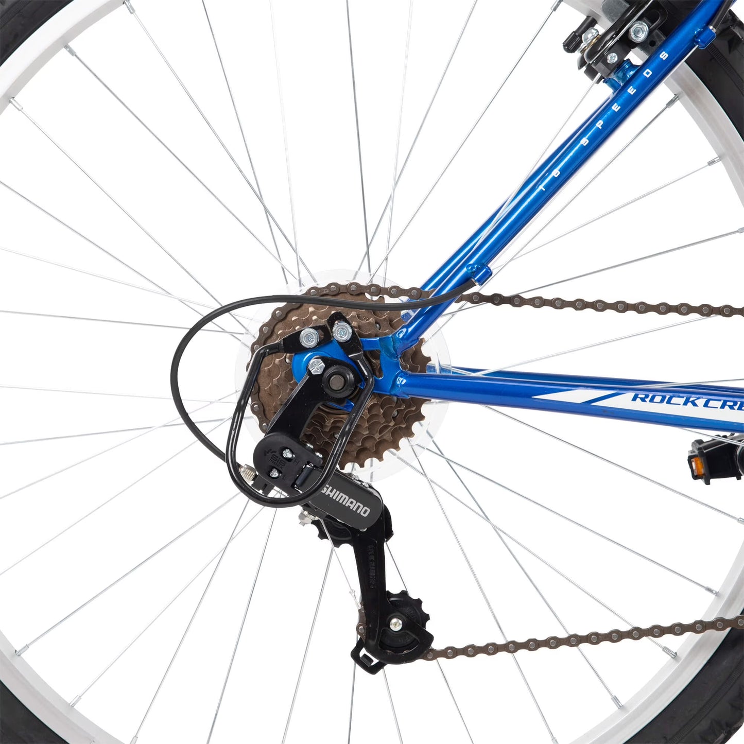 Huffy 26” Rock Creek Mountain Bike, Fits Riders 60”+, Blue, Adult, Men’s