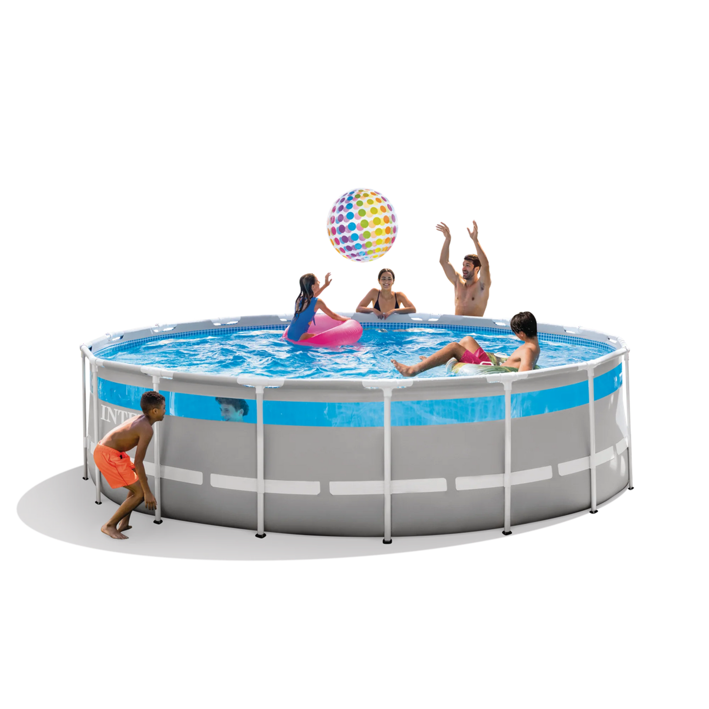 Intex 17' x 48" Clearview Prism Frame Above Ground Swimming Pool Set with Pump