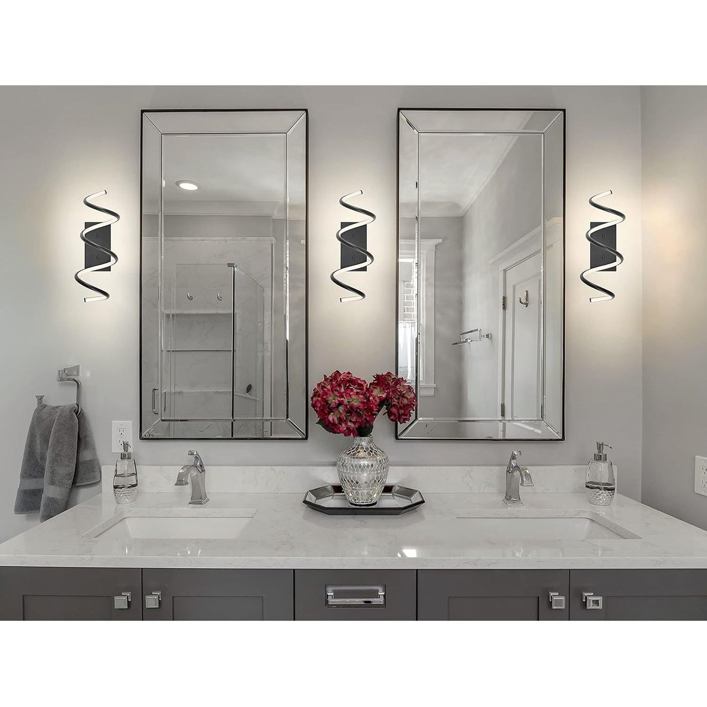 JONATHAN Y JYL7025B Scribble 7" Modern Metal Integrated LED Vanity Light Sconce, Contemporary, Minimalist, Modern, Glam, 3000K Dimmable LED Bulbs for Bedroom Living Room Bathroom Hallway, Black. Brand New. Open Box.