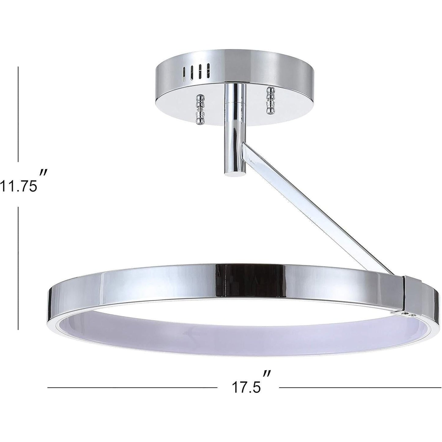 JONATHAN Y JYL7016A Owen 17.5" Dimmable Integrated LED Metal Semi-Flush Mount