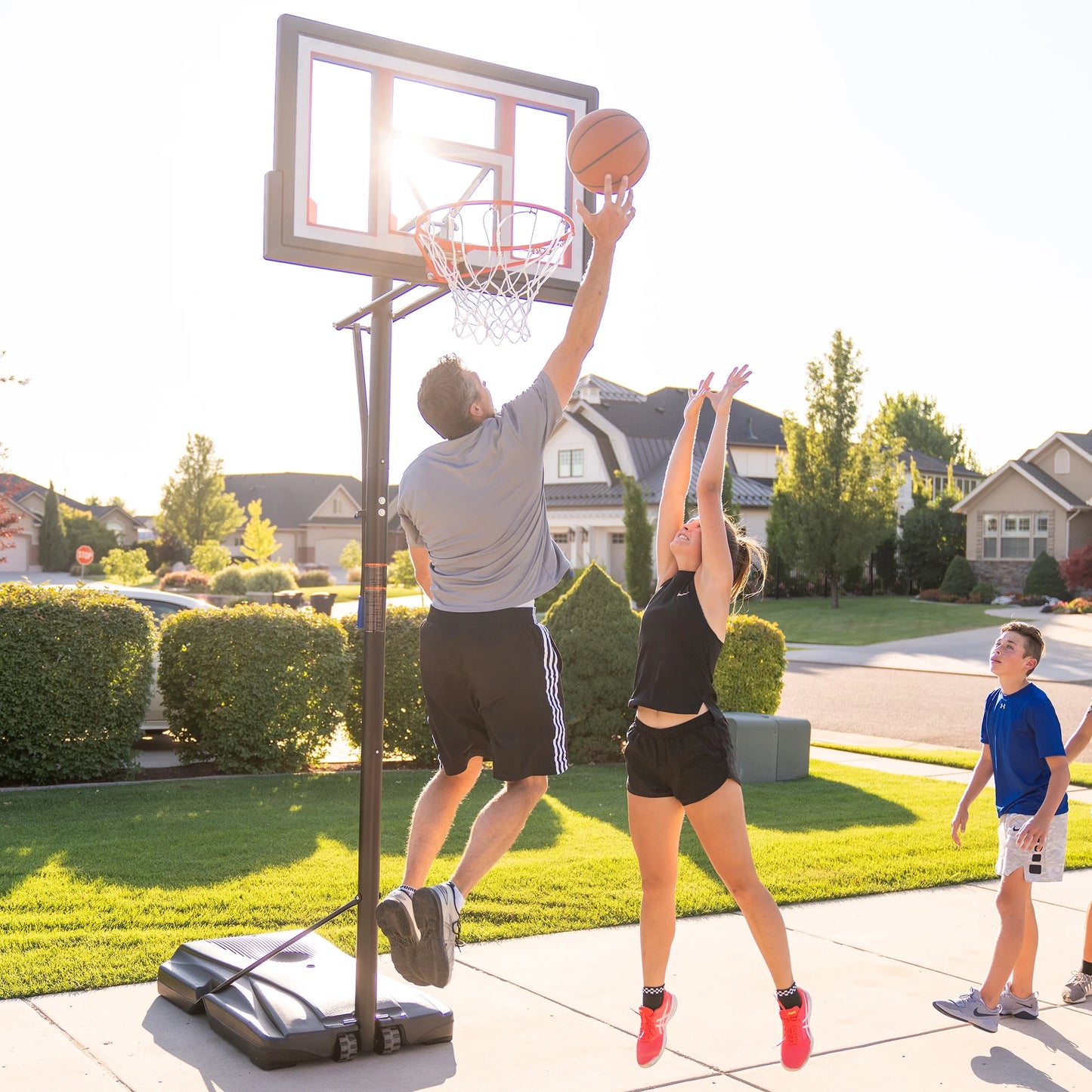 Lifetime 48-Inch Shatterproof Portable Basketball Hoop with Strong Arm Adjustment & Slam-It Rim - Model 90491-Outdoor Play