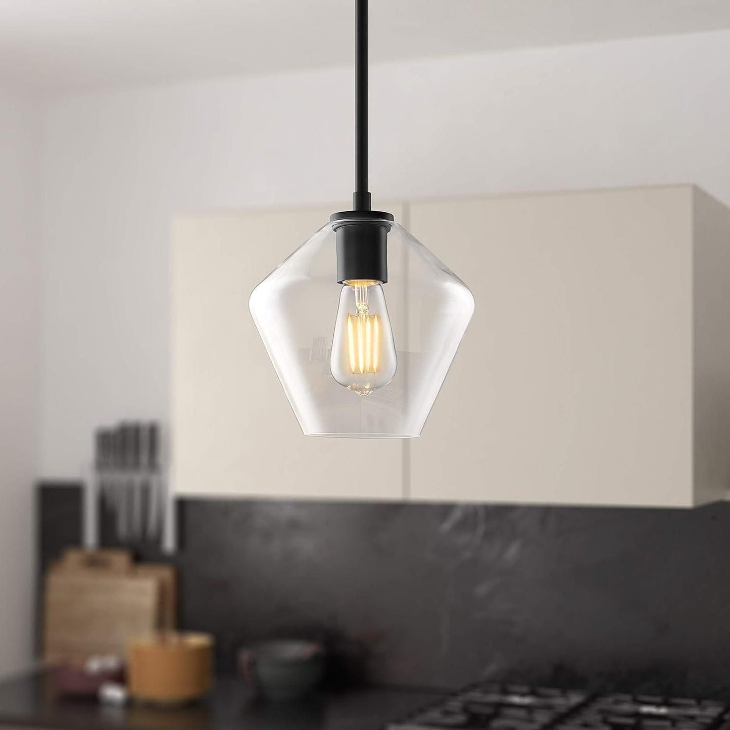 Linea di Liara Macaria Modern Glass Farmhouse Pendant Lighting