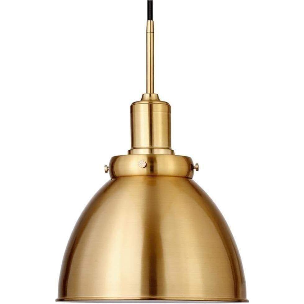 Madison 12" Wide Pendant with Metal Shade in Brass
