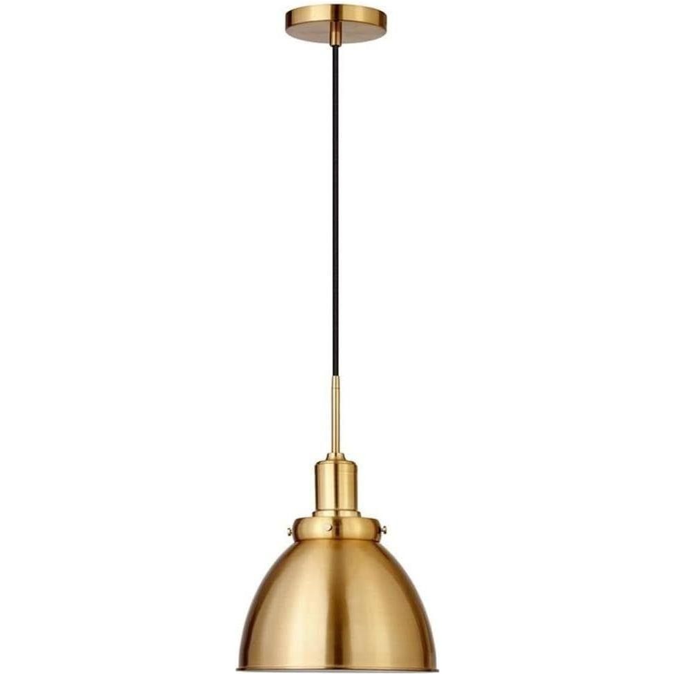 Madison 12" Wide Pendant with Metal Shade in Brass