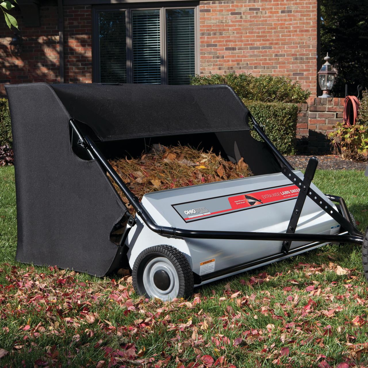 Ohio Steel Tow Behind Lawn Sweeper, 42 inch, 22 Cu. ft, Heavy-Duty Leaf and Grass Collector