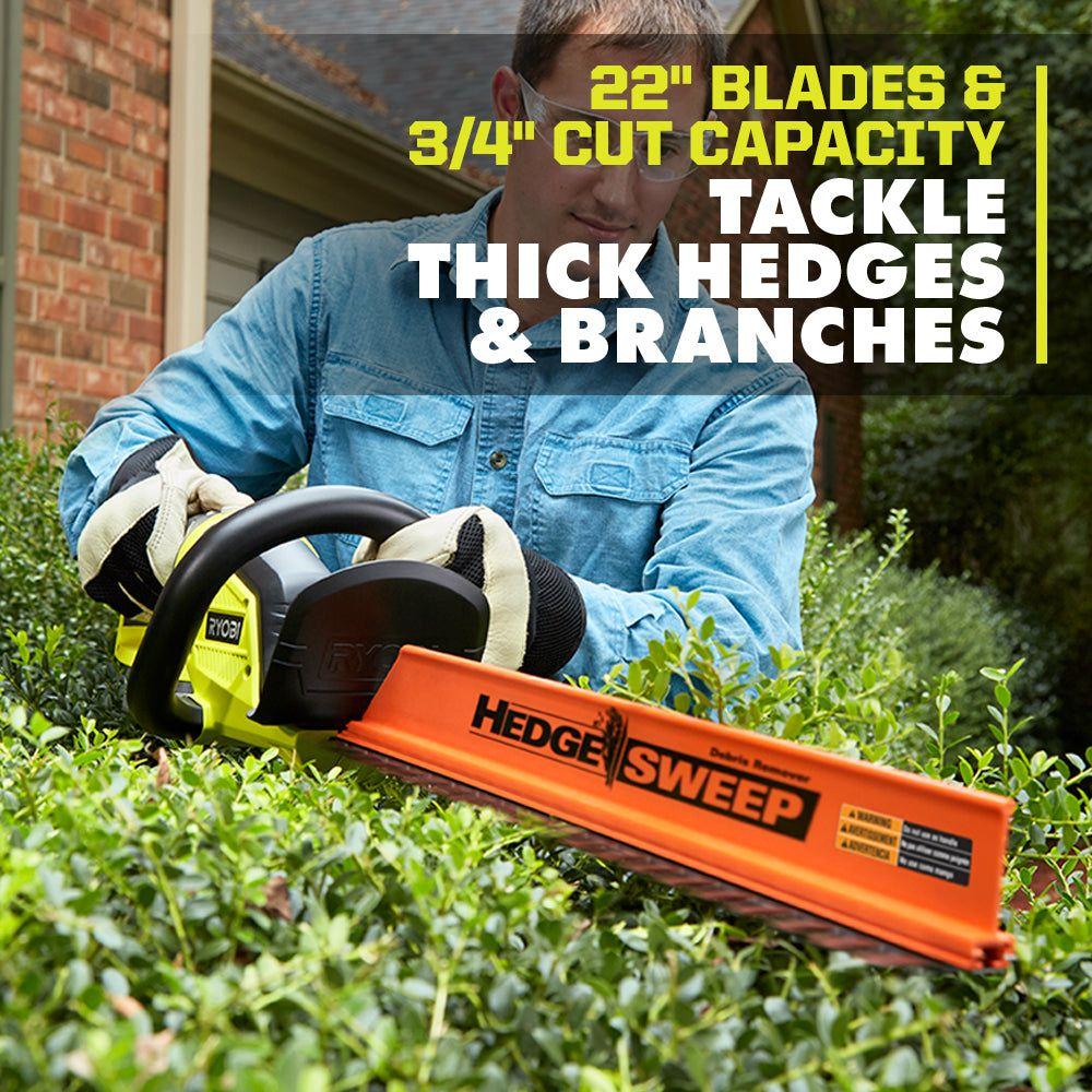 RYOBI 18V ONE+ 22" Hedge Trimmer with 2ah battery and charger