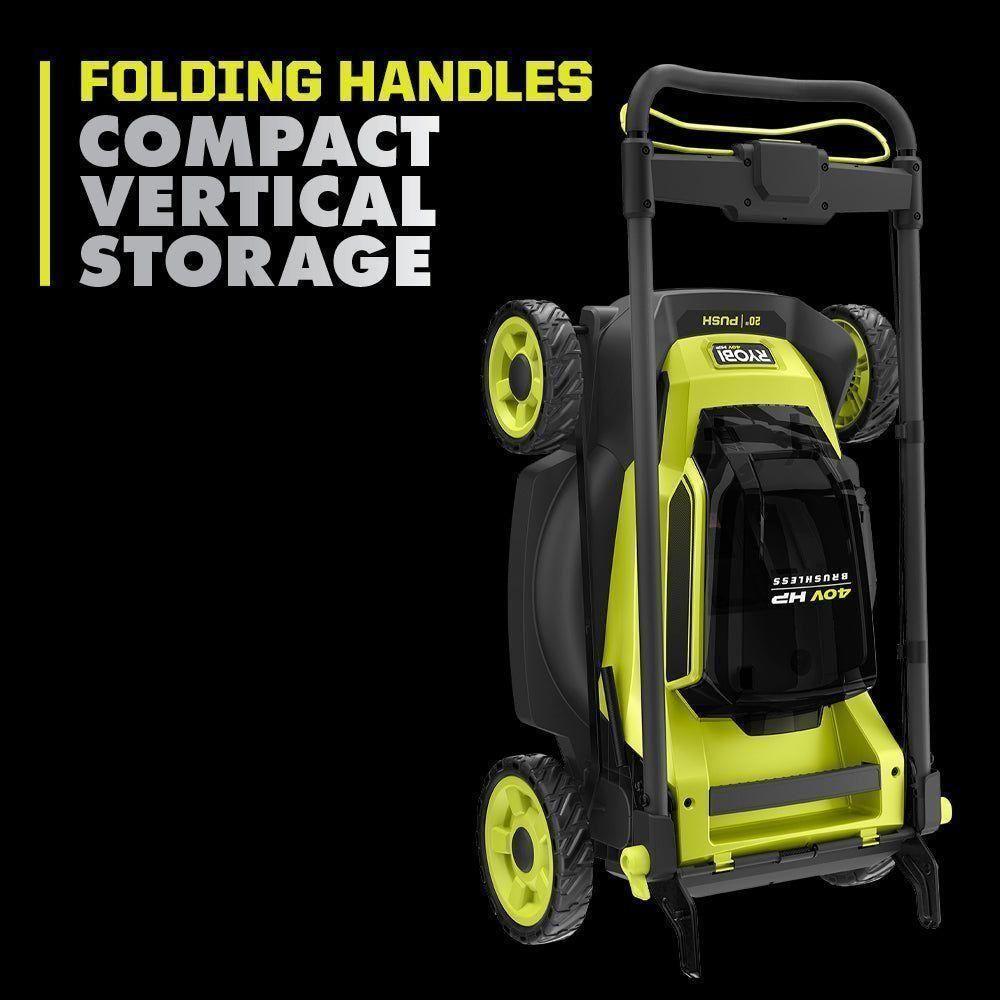 RYOBI 40V HP Brushless 20 in. Cordless Battery Walk Behind Push Lawn Mower with 6.0 Ah Battery and Charger