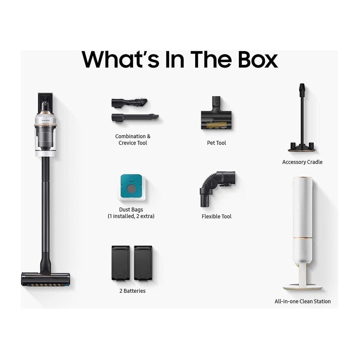 SAMSUNG BESPOKE Jet Pet Cordless Stick Vacuum Cleaner w/ All In One Clean Station