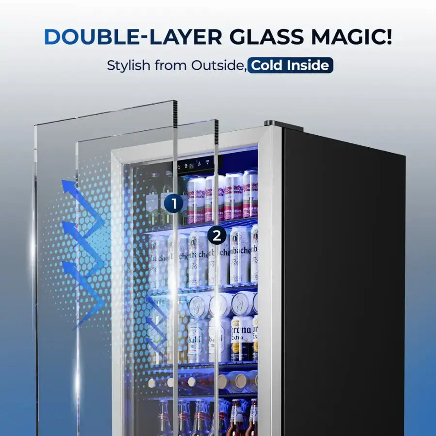 SIMZLIFE - 130 Can Beverage Refrigerator and Cooler