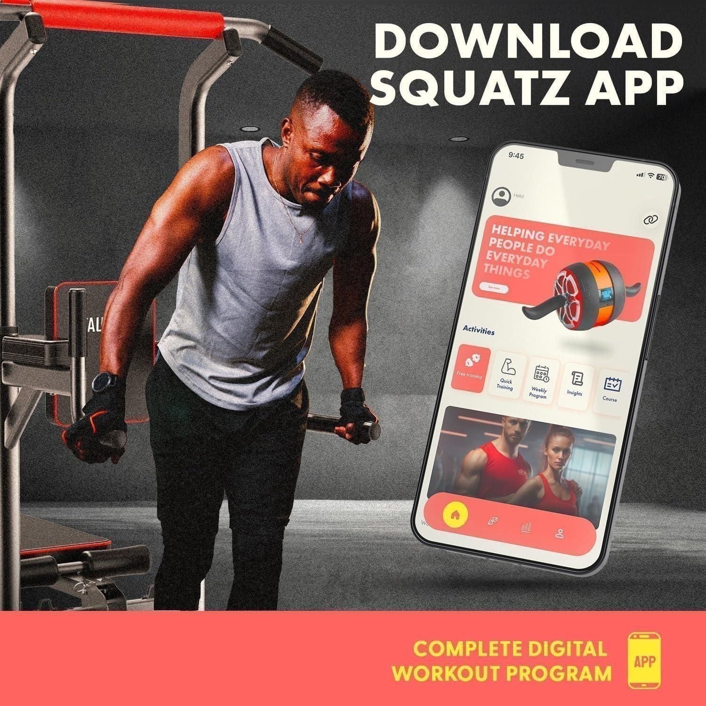 SQUATZ Pull-Up Workout Station with Bench - Multifunctional Gym