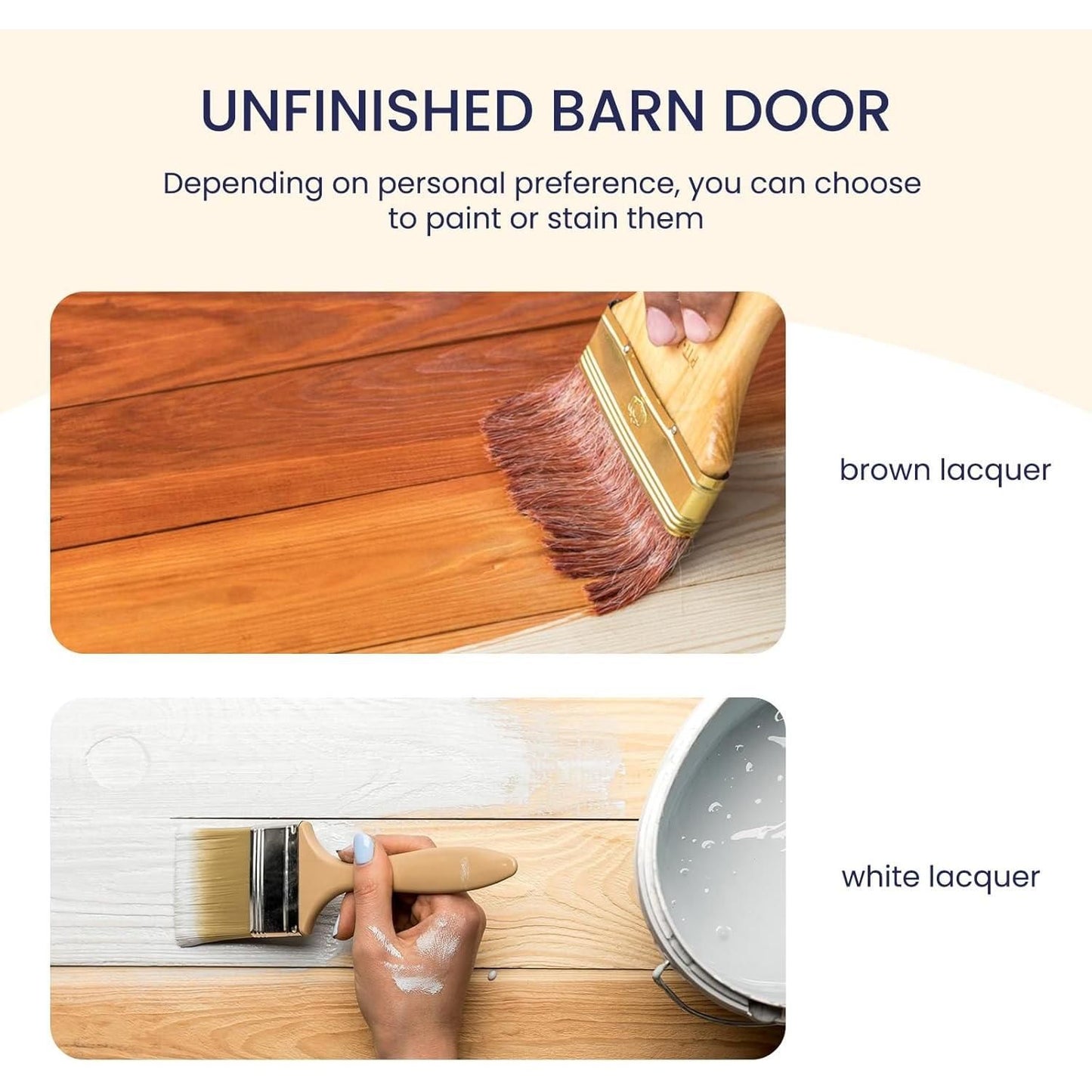 SMARTSTANDARD 30in x 80in Sliding Barn Door with 5ft Barn Door Hardware Kit & Handle, Pre-Drilled Ready to Assemble, DIY Unfinished Solid Spruce Wood Panelled Slab, K-Frame Natural
