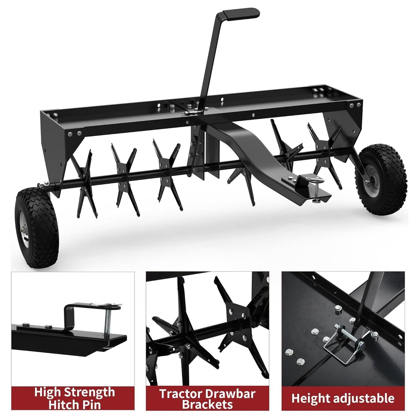 YITAMOTOR 42in Tow Plug Lawn Aerator with Universal Hitch