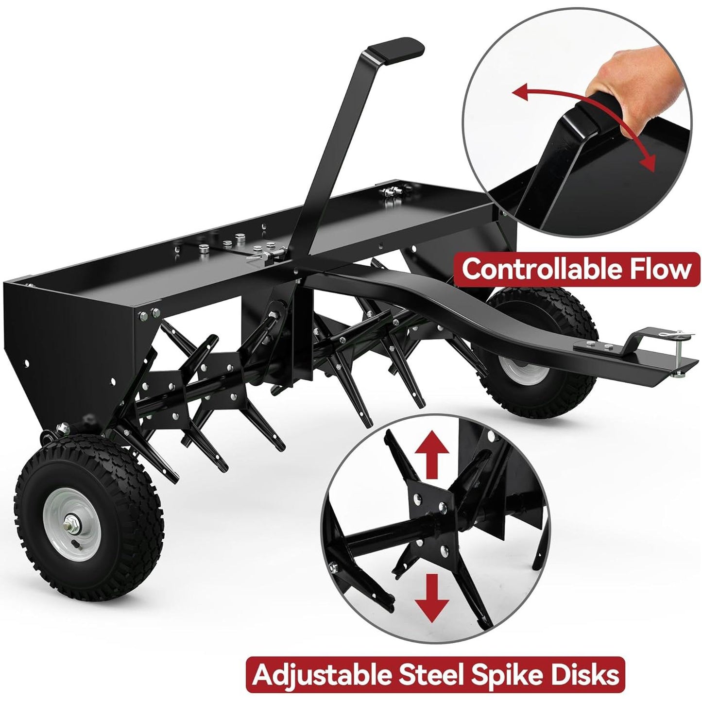 YITAMOTOR 42in Tow Plug Lawn Aerator with Universal Hitch
