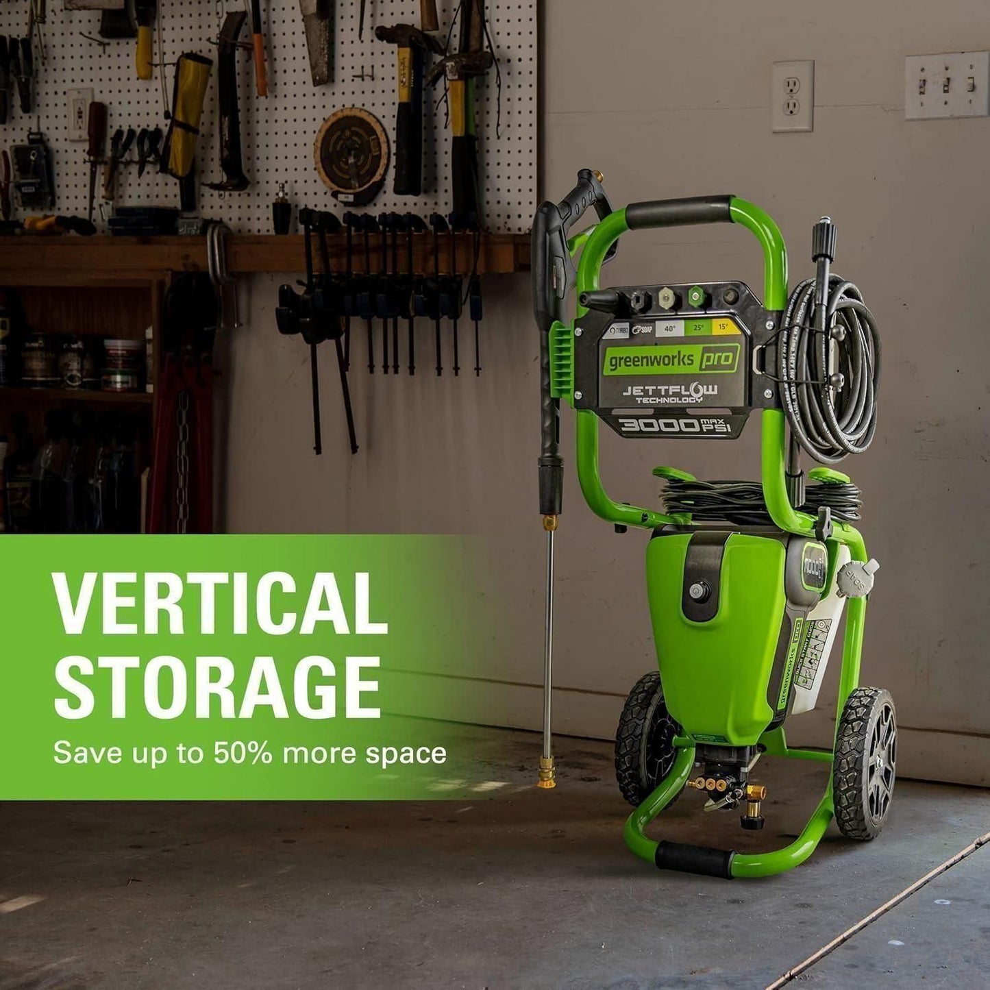 Greenworks Pro Brushless 3000PSI 2.0 GPM Max / 1.1 GPM Electric Pressure Washer