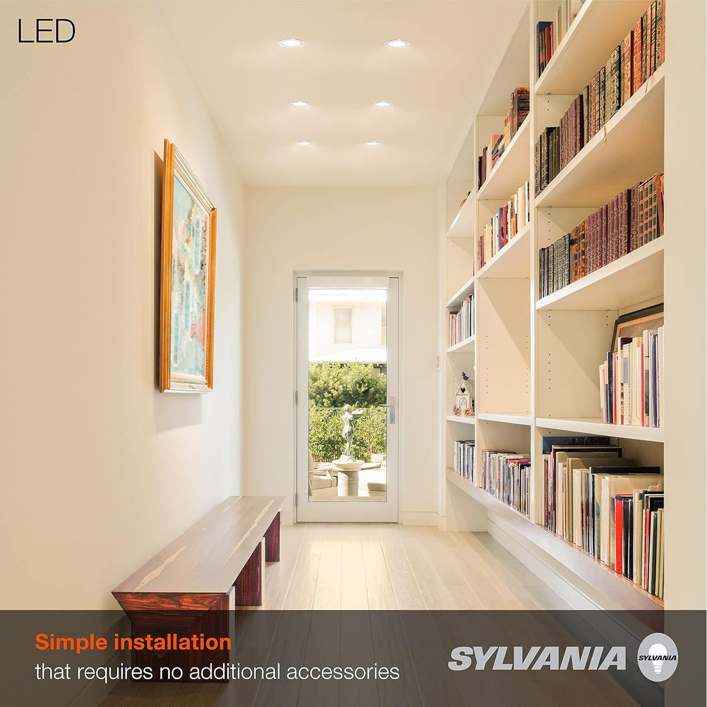 SYLVANIA 5”/6” LED Recessed Lighting Downlight with Trim, 10W=65W, Dimmable, 700 Lumens, Soft White, 2700K, Wet Rated / UL / Energy Star – (Pack of 2)