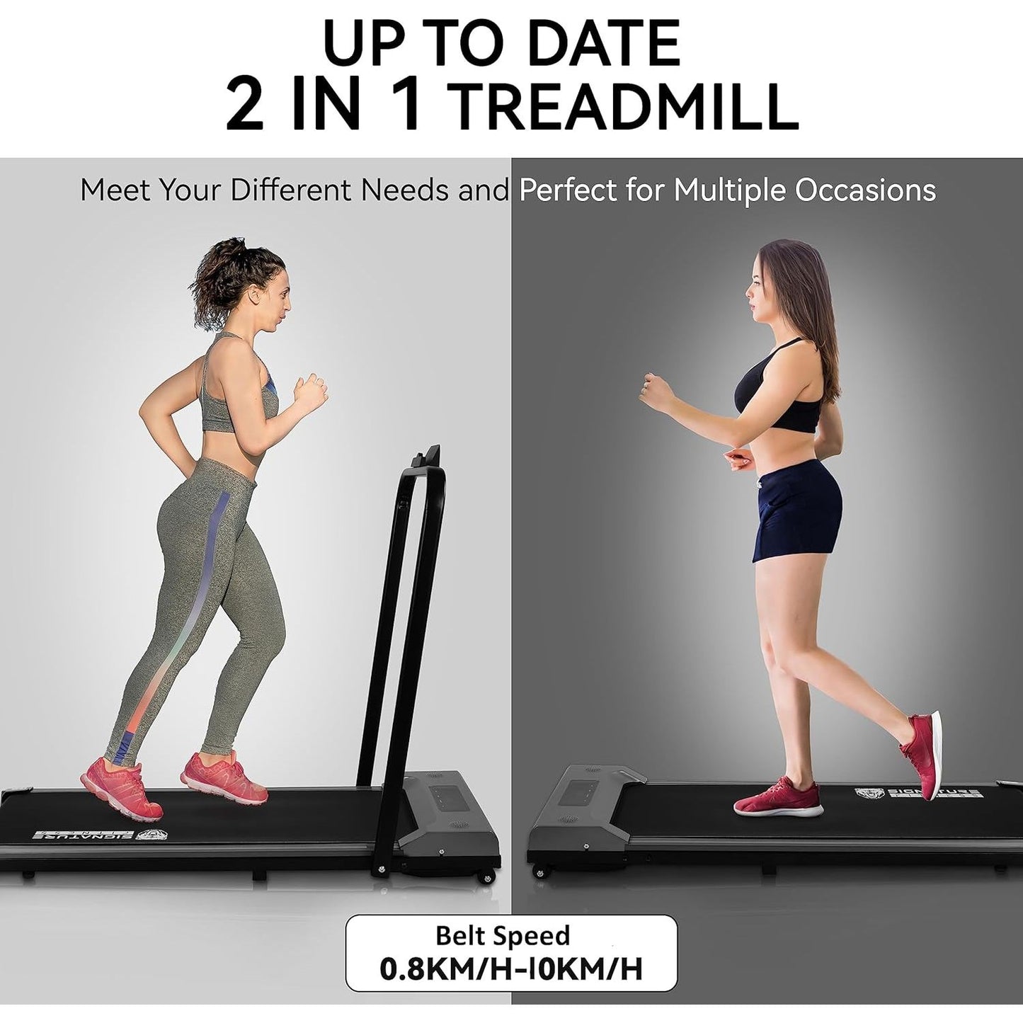 2 in 1 Under Desk Treadmill Walking Machine - Folding Jogging Machine with Remote Control