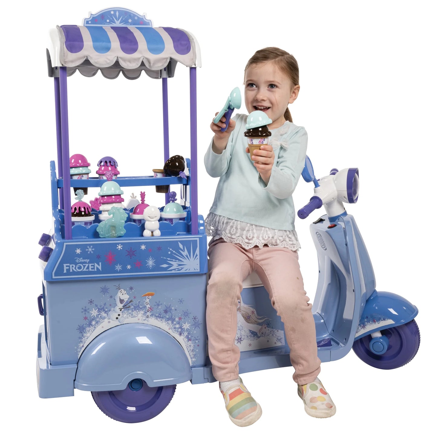 6V Huffy Disney Frozen Ice Cream Cart Battery Ride-On Toy