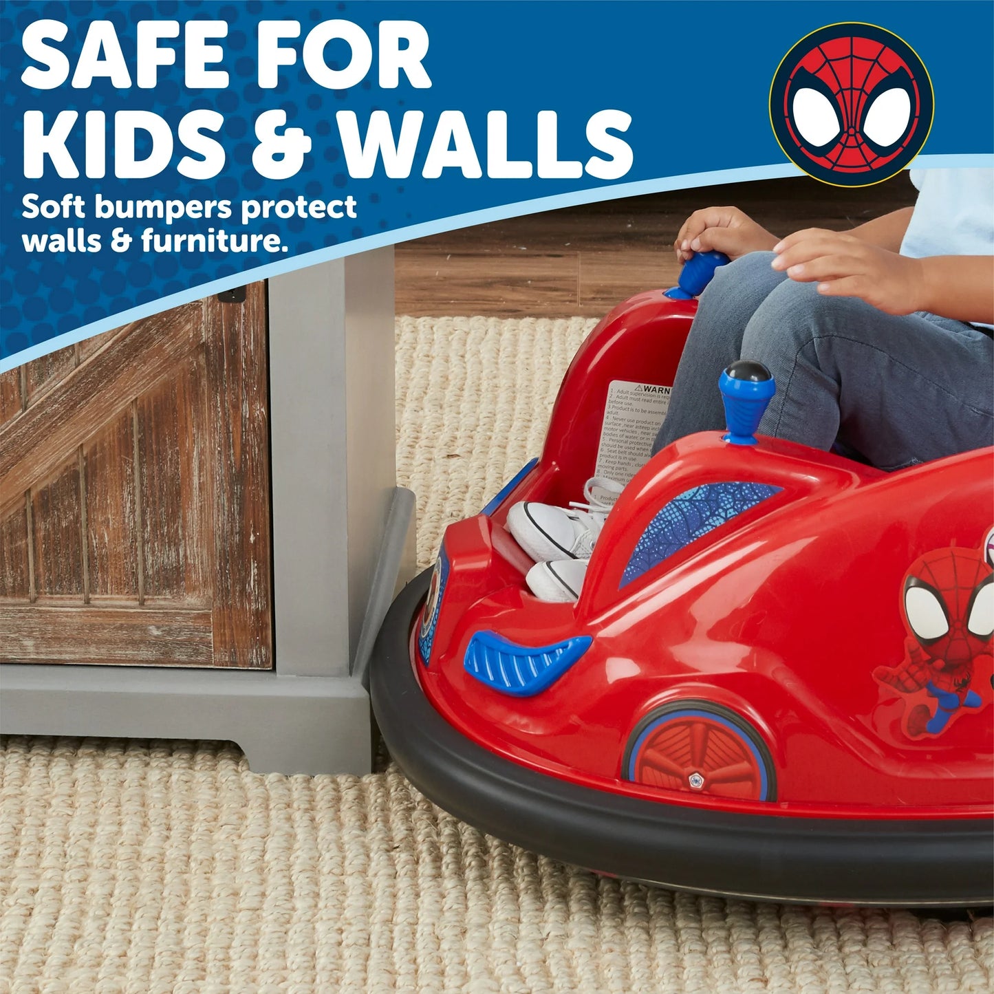 6V Marvel Spidey Bumper Car Ride on Toy, by Flybar