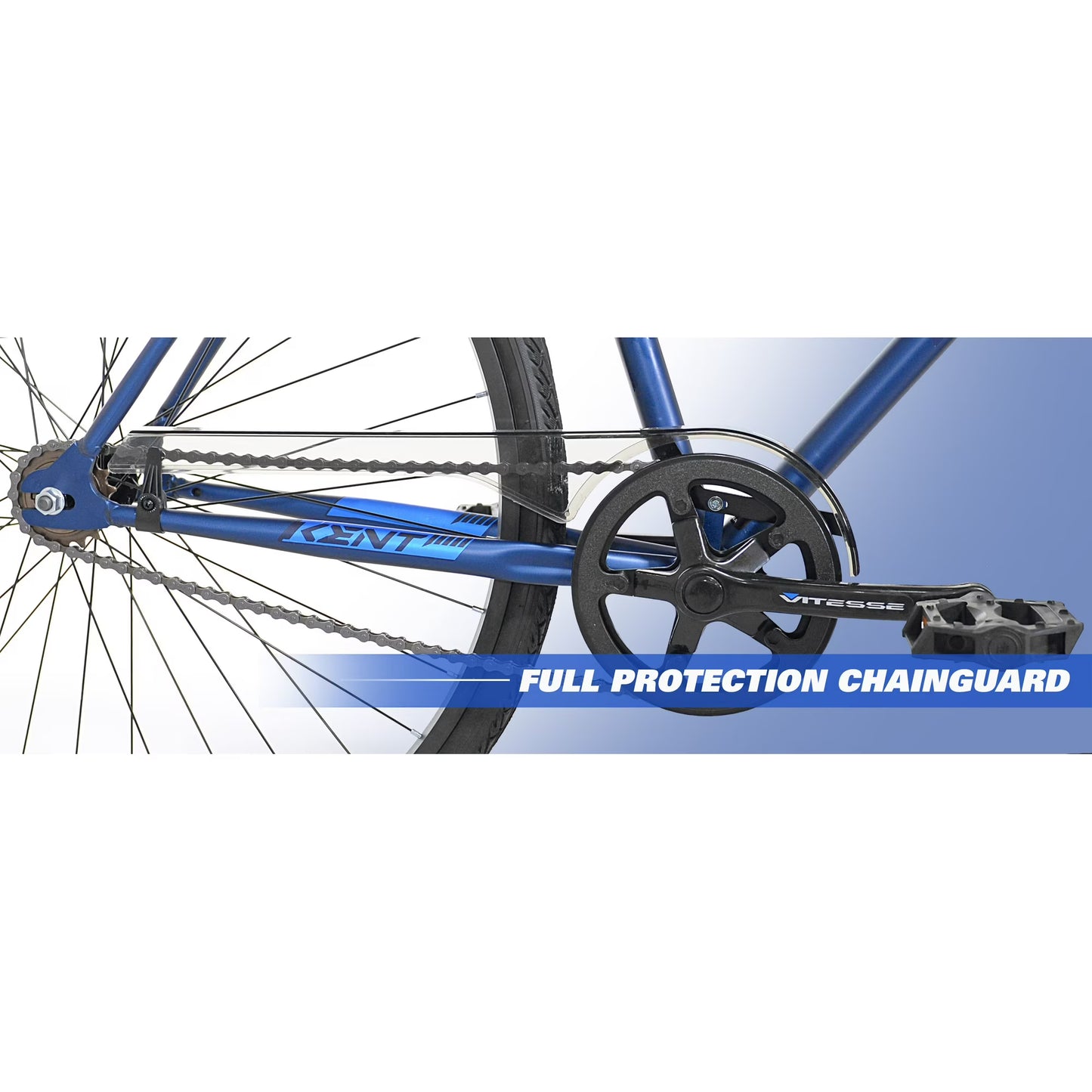 700c Kent Thruster Fixie Bike, 700c Wheels, Adults Ages 14+, Blue
