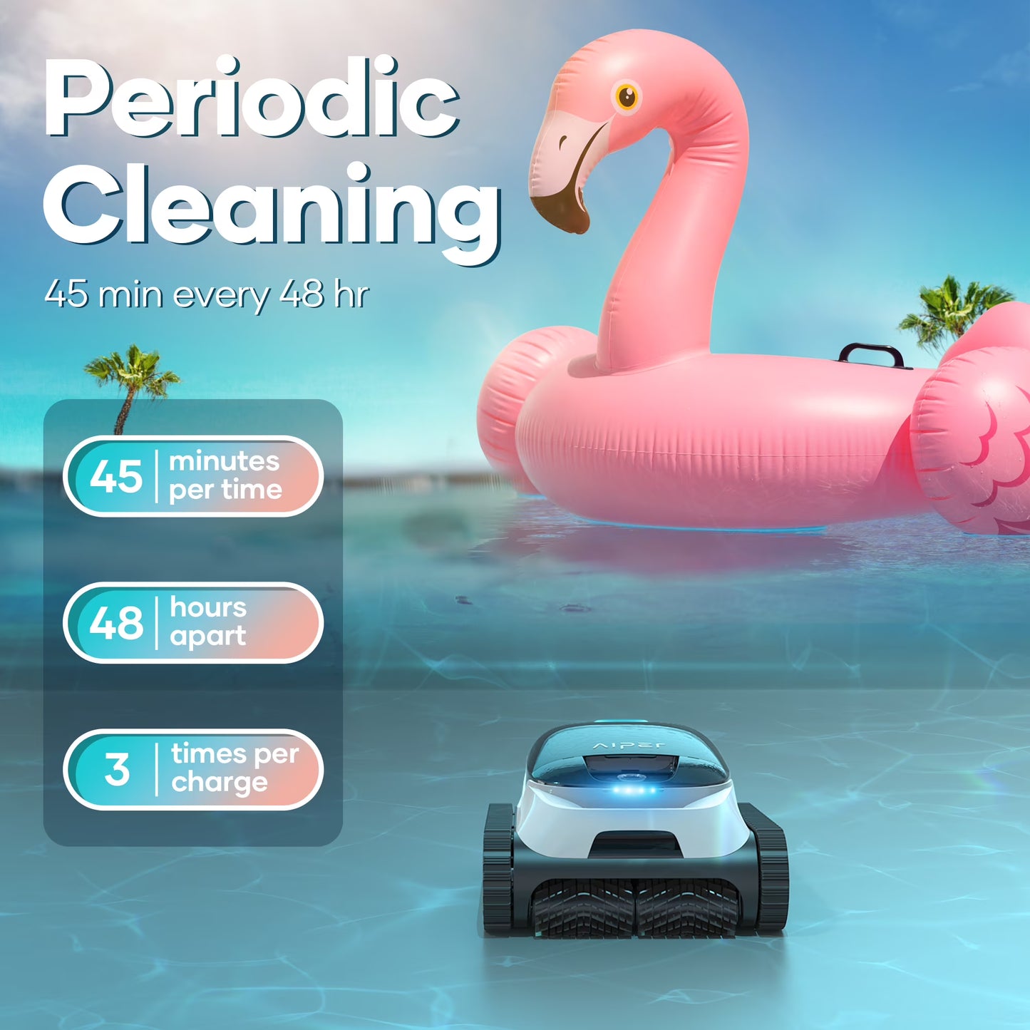 AIPER Scuba N1 Robotic Pool Vacuum Cleaner, Cordless For Inground Pools