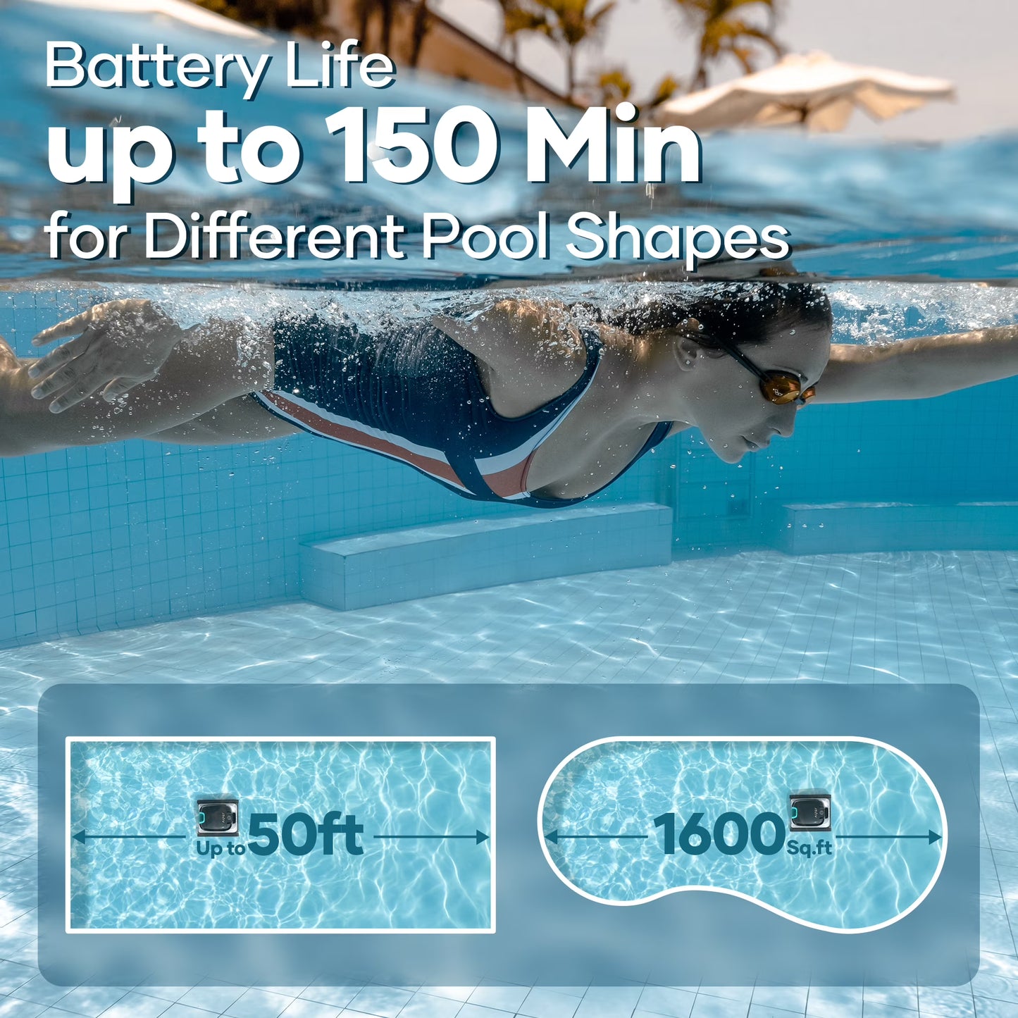 AIPER Scuba N1 Robotic Pool Vacuum Cleaner, Cordless For Inground Pools