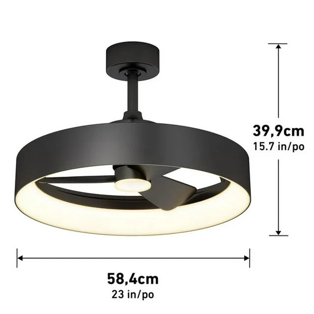 Artika Austin 23" LED Chandelier Ceiling Fan Fandelier, Black