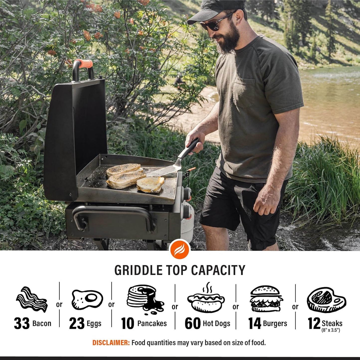 Blackstone 22” On The Go Scissor-Leg Griddle with Two Burners
