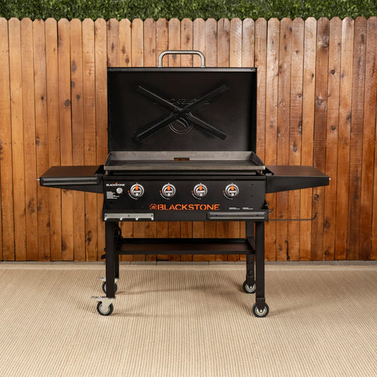 Blackstone 36 in Griddle with Hinged Hood Front Shelf and soft cover