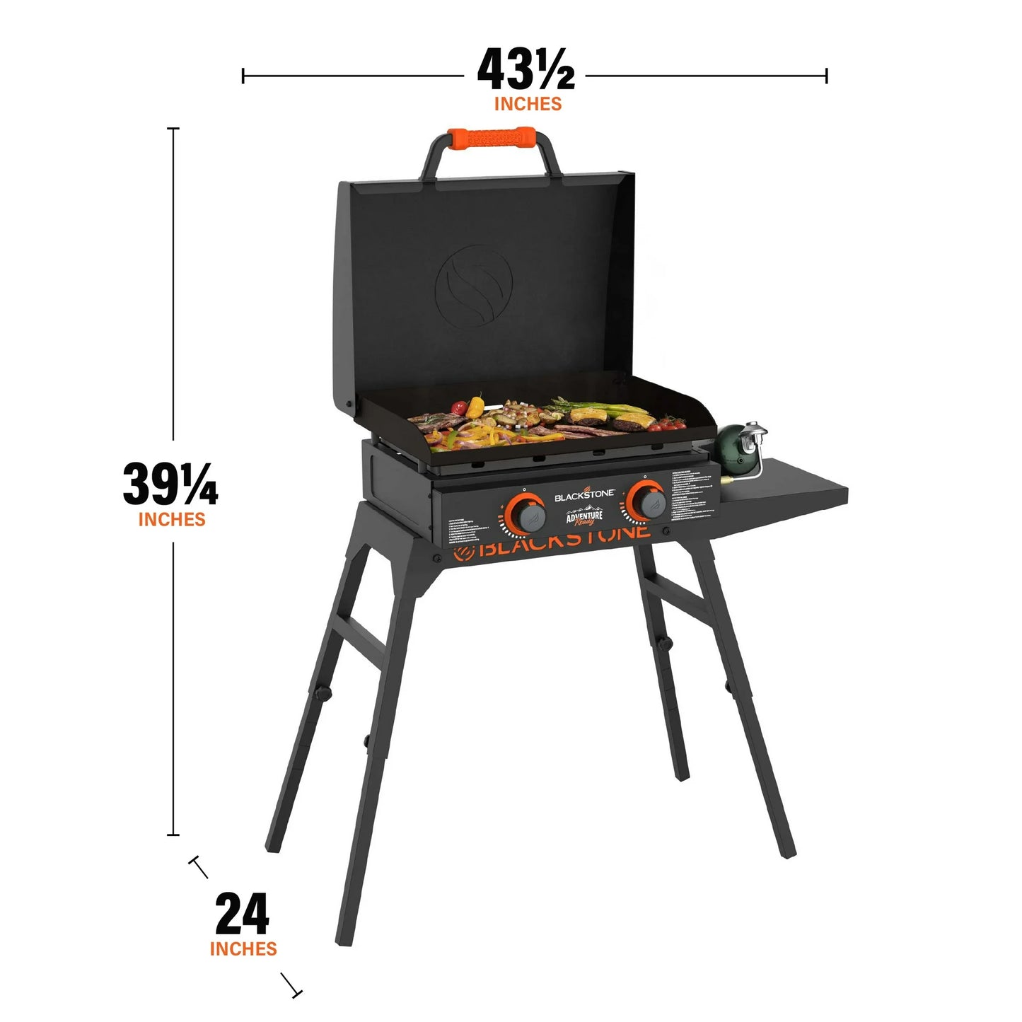 Blackstone Adventure Ready Outdoor Griddle 2-Burner 22 Propane Flat Top Grill with Stand Black
